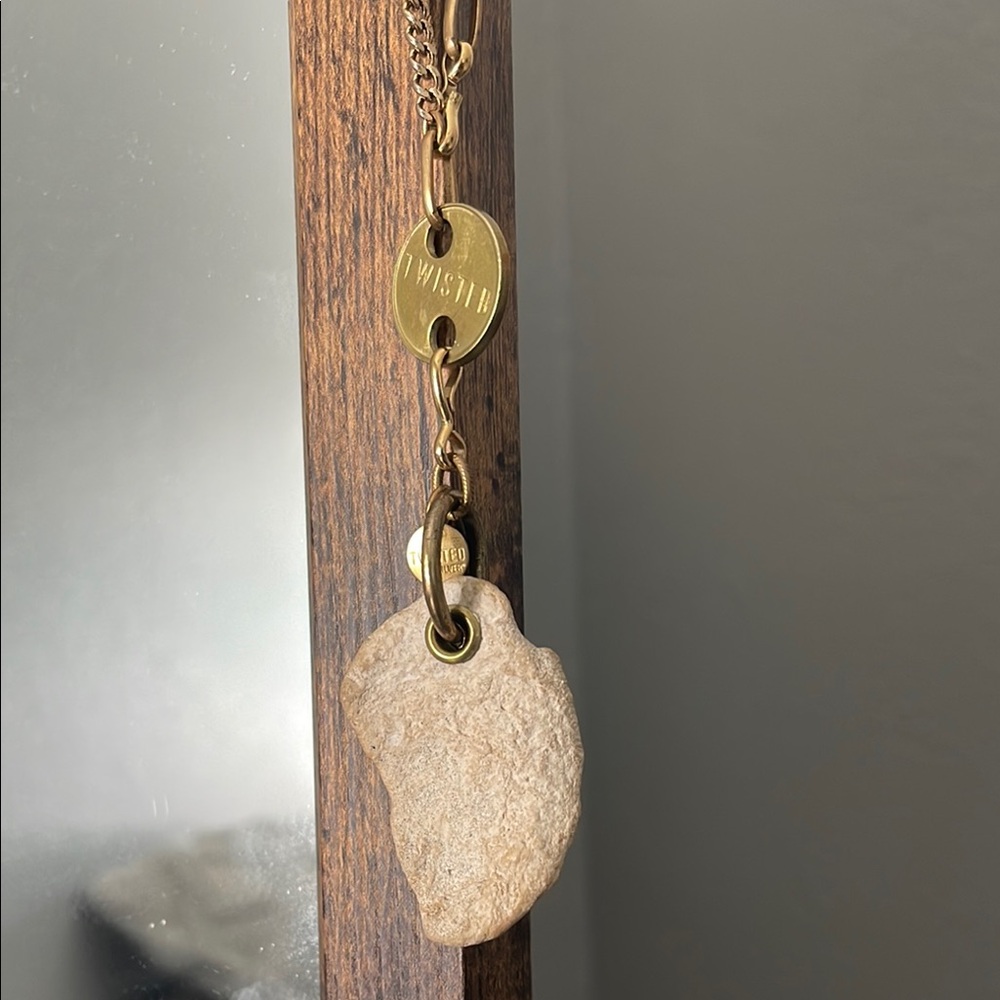 Twisted Silver Stillstone Brass Necklace